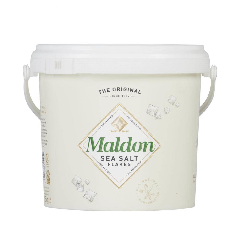 Maldon Salt Pig, ceramic container cream white incl. Maldon Sea Salt