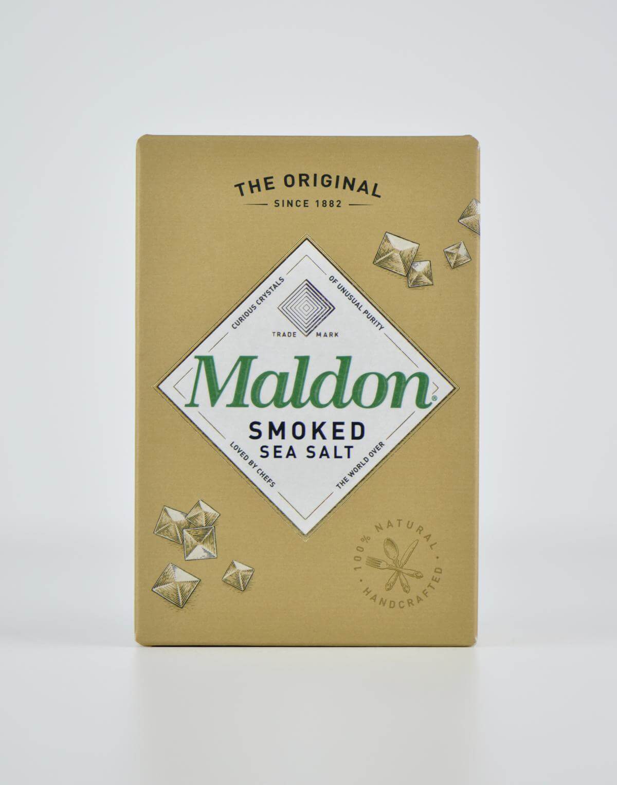 geräuchert smoked Meersalzkristalle Meersalz in Flocken-Form aus England Maldon Salt bestellen